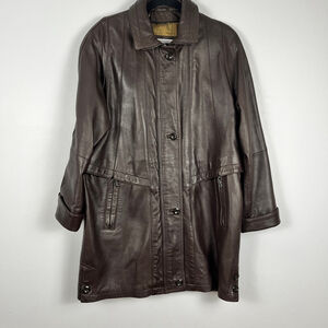 Vintage Laurence Roy lambskin Leather Coat Brown size S
